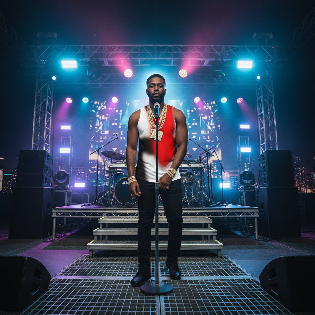 Abstract Art Tank Top - Bold Red & Black Summer Vibes