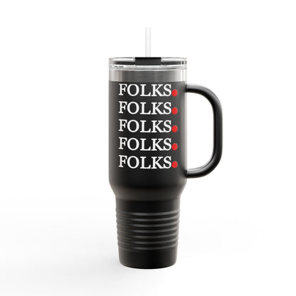Folk-Inspired Insulated Travel Mug, 40oz - Perfect for Coffee Lovers, Outdoor Adventures, Family Gatherings, Gift Idea Printify