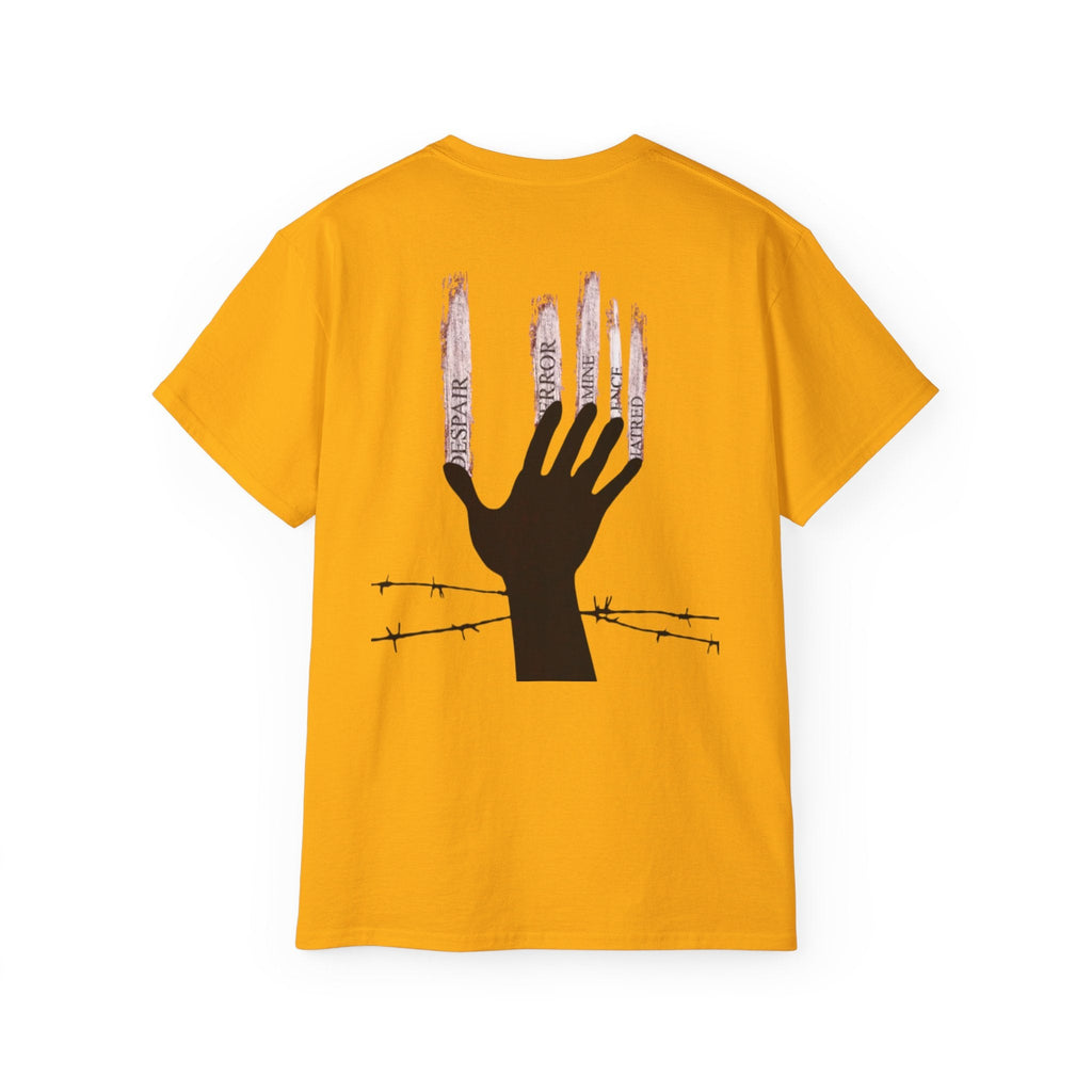 Bold Graphic Tee, Hand and Barbed Wire Design, Unisex Casual Shirt, Unique Art Apparel, Gift for Art Lovers Printify