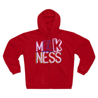 Meekness Unisex Hooded Zip Sweatshirt - Stylish Graphic Zip Hoodie for Everyday Comfort