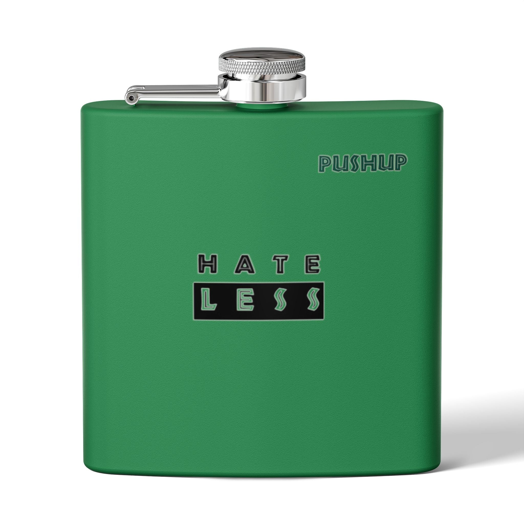 HATE LESS Stainless Steel Flask | 6oz Eco-Friendly Drinkware for Outdoors & Gifts