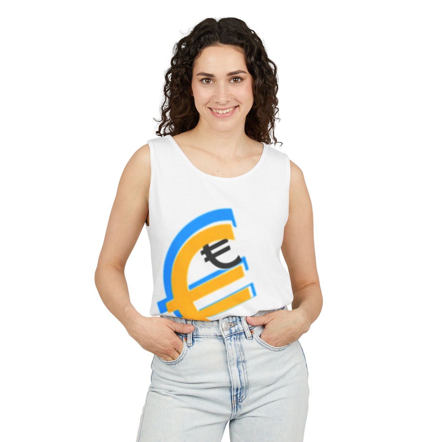 Stylish Euro Currency Unisex Tank Top - Casual Summer Apparel