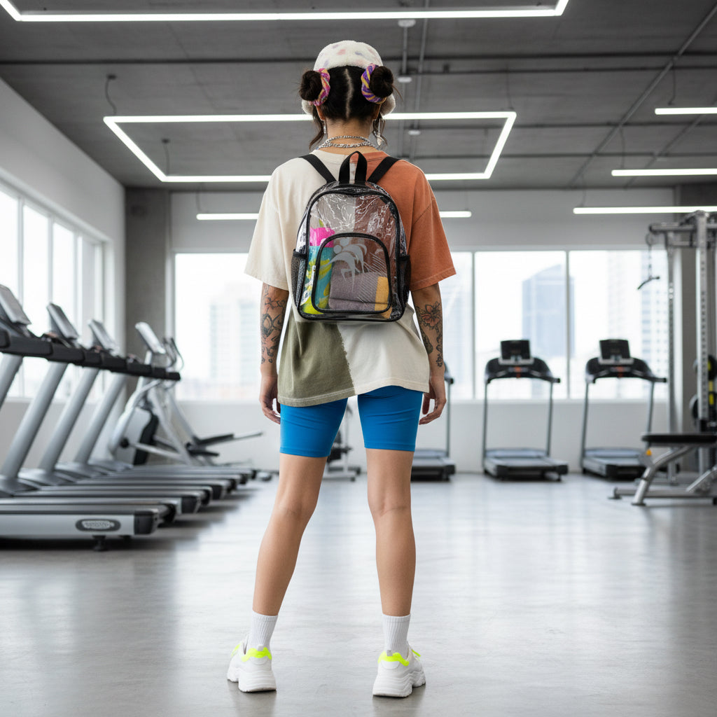 Clear Stadium Backpack - Transparent Rucksack, Game Day Bag, Concert Tote, Travel Purse, Security Friendly Pack Printify