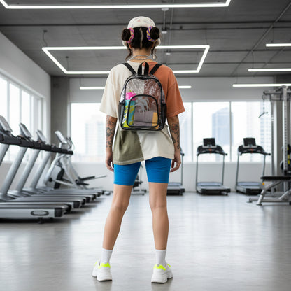 Clear Stadium Backpack - Transparent Rucksack, Game Day Bag, Concert Tote, Travel Purse, Security Friendly Pack Printify