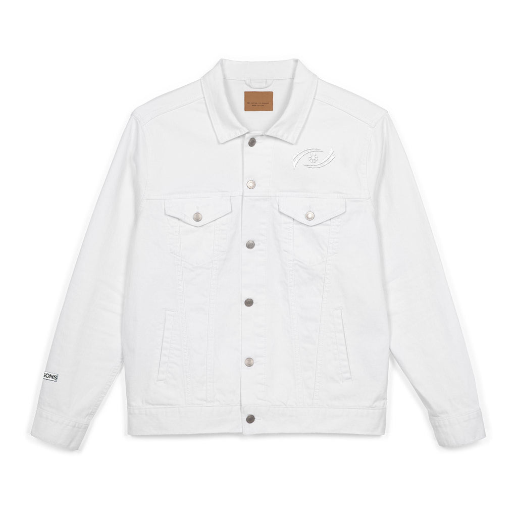 Embroidered Unisex Denim Jacket | Casual Oversized Jacket, Gift for Her, Streetwear Style, Unique Fashion Statement, Summer Layer Printify