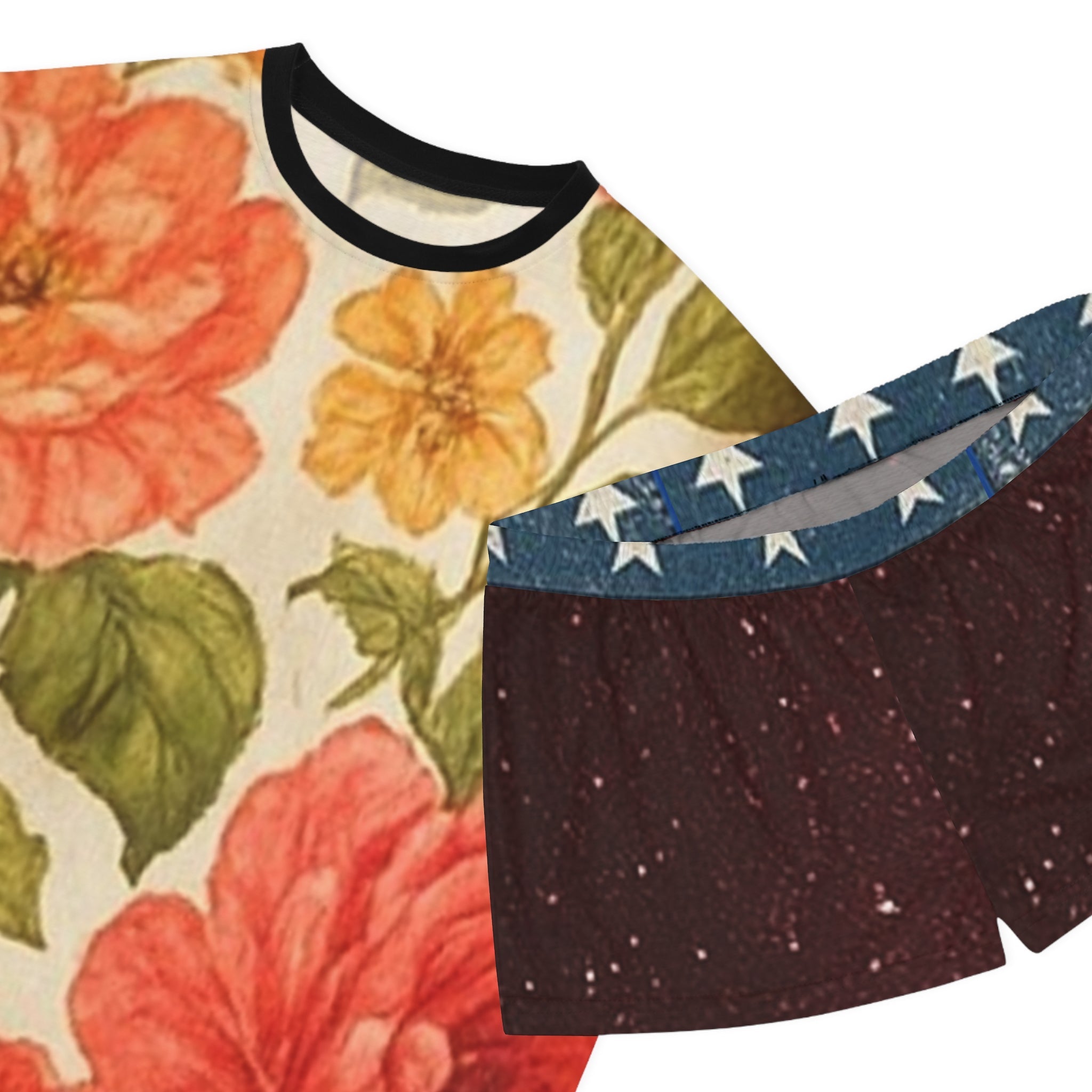 Floral Women's Short Pajama Set - Cozy Sleepwear for Summer Nights, Cute Loungewear, Perfect for Gift Giving, Relaxation at Home, [...] Printify