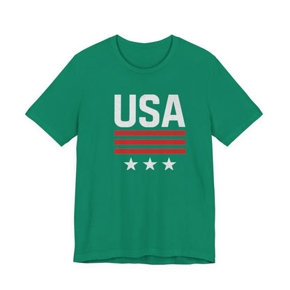 Patriotic USA Tee, Unisex Short Sleeve T-Shirt, July 4th Celebration Shirt, American Pride Apparel, Casual Summer Wear, Gift for Patriot