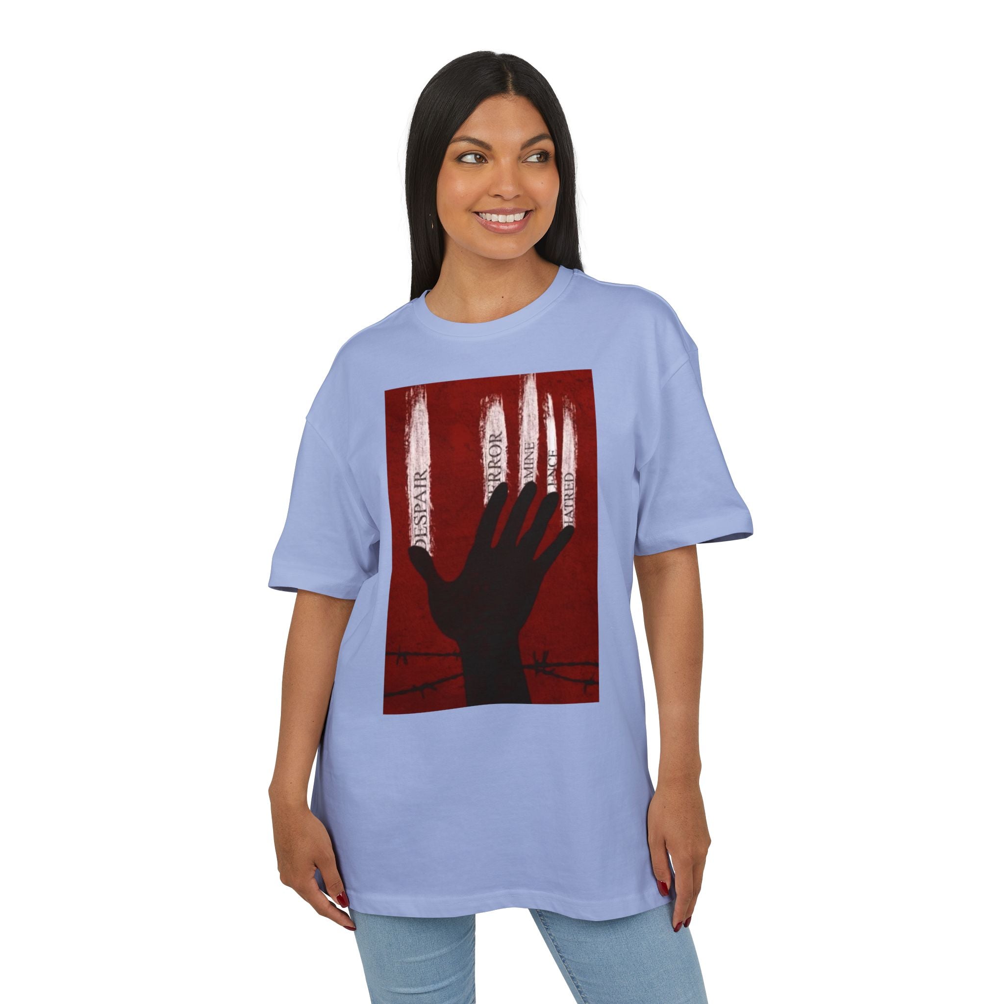 Bold Artistic Oversized Tee, Grunge Style Graphic Shirt, Unisex Urban Fashion, Statement Tee for Streetwear, Gift for Art Lovers Printify
