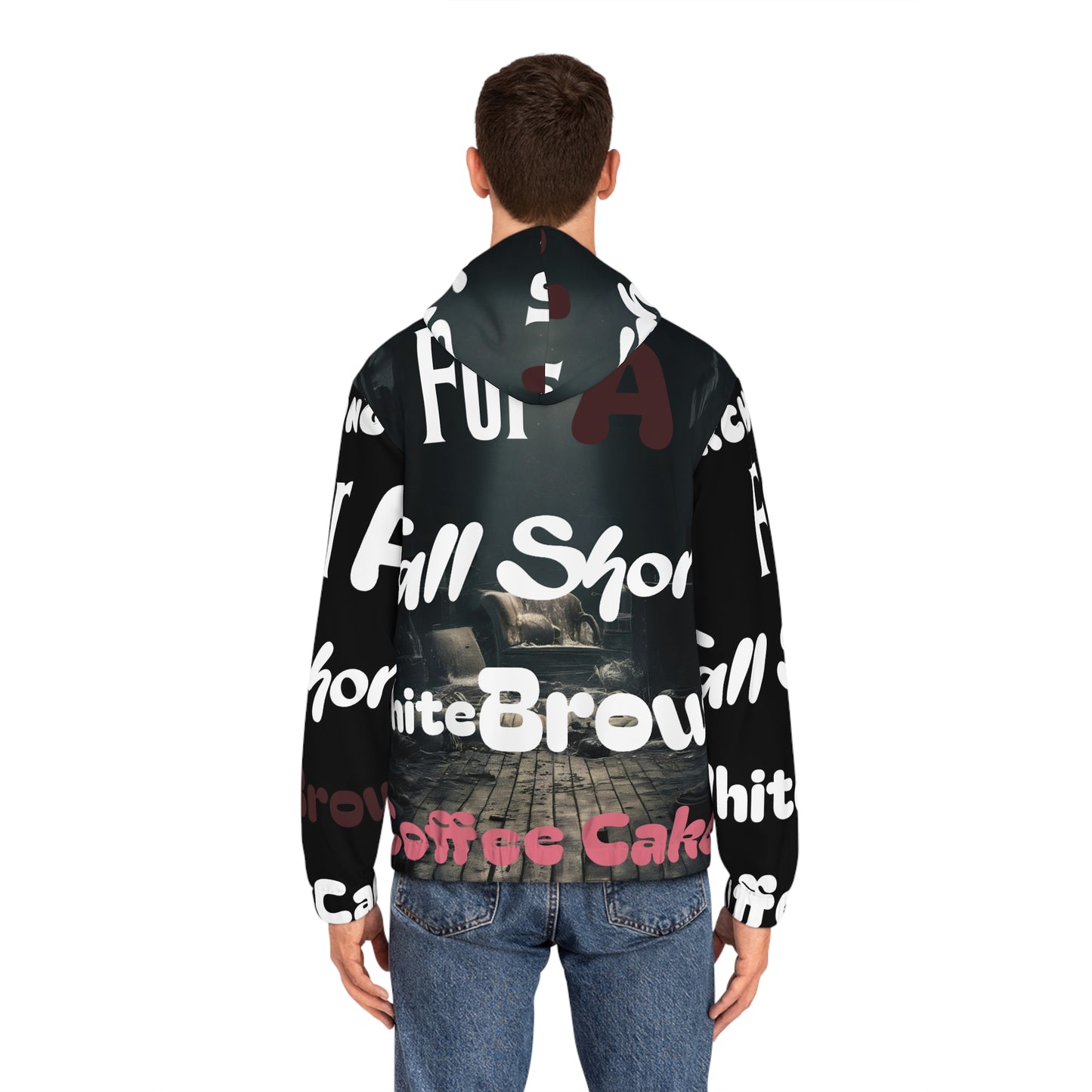 White Brown Coffee Cake Full-Zip Hoodie