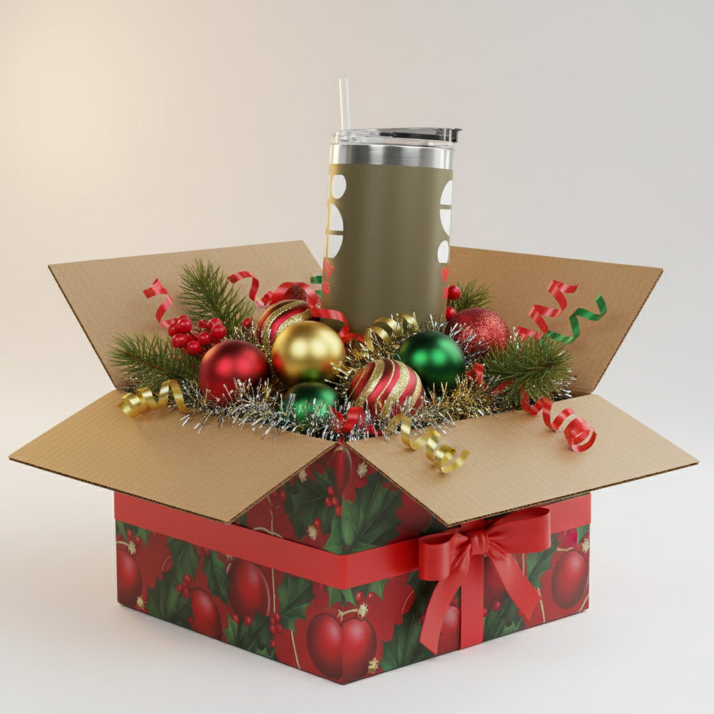 Travel Mug - 'Happy Xmas' Design Printify