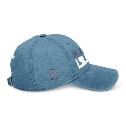 Embroidered Denim Hat - 'HATE LESS' Cap for Positive Vibes