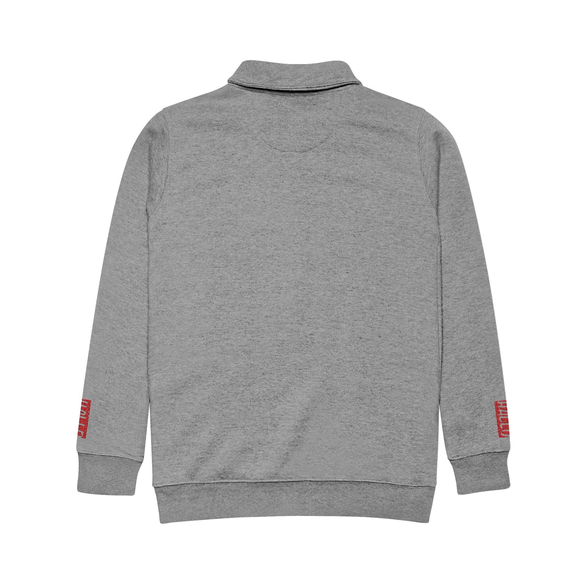 Cozy Unisex Fleece Pullover with 'HALLO' Embroidery