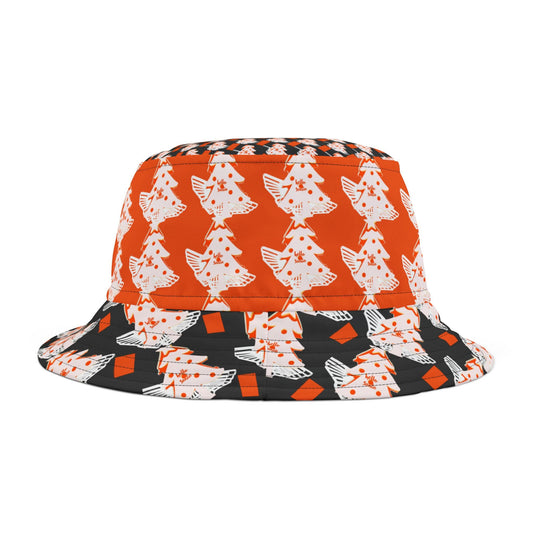 Festive Bucket Hat, Colorful Christmas Hat, Trendy Accessory Statement Printify