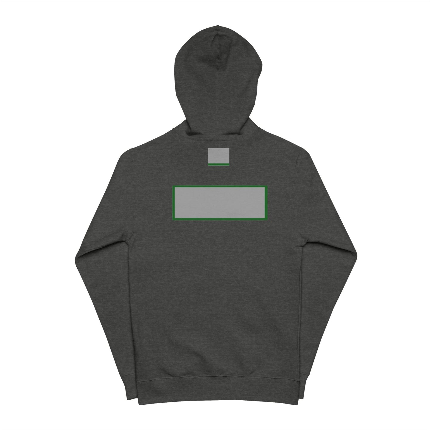 Unisex Fleece Zip Up Hoodie - Iconic Green Layered Design