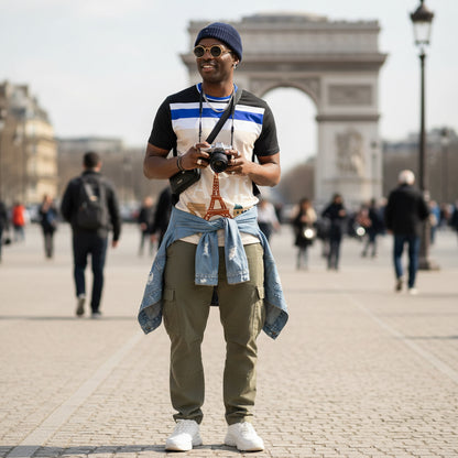 Paris Adventure Men's Tee, Travel Shirt, Summer T-Shirt, Casual Wear, Gift for Travelers, AOP Tee Printify