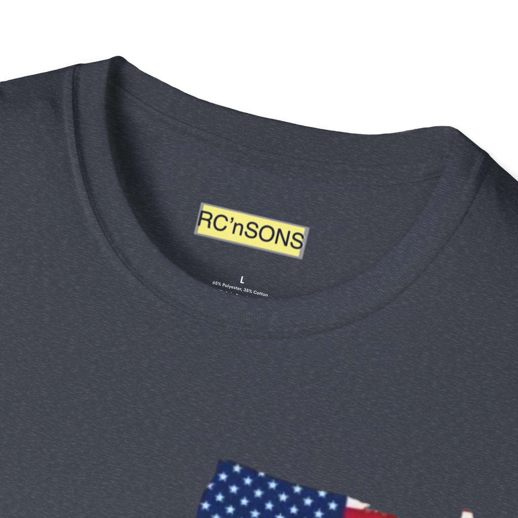 American Flag Tee - Unisex Softstyle T-Shirt for Patriotic Celebrations, 4th of July, Veterans Day, Casualwear, Gift Idea