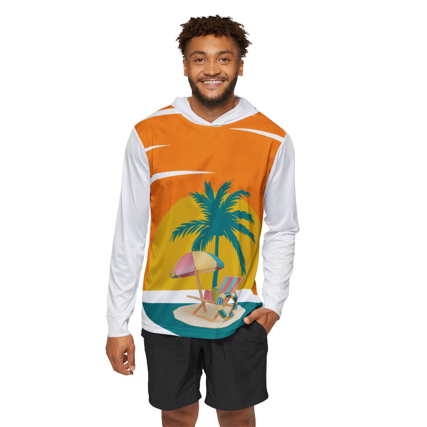 Hoodie with 'i land' Design - Men's Sports Warmup