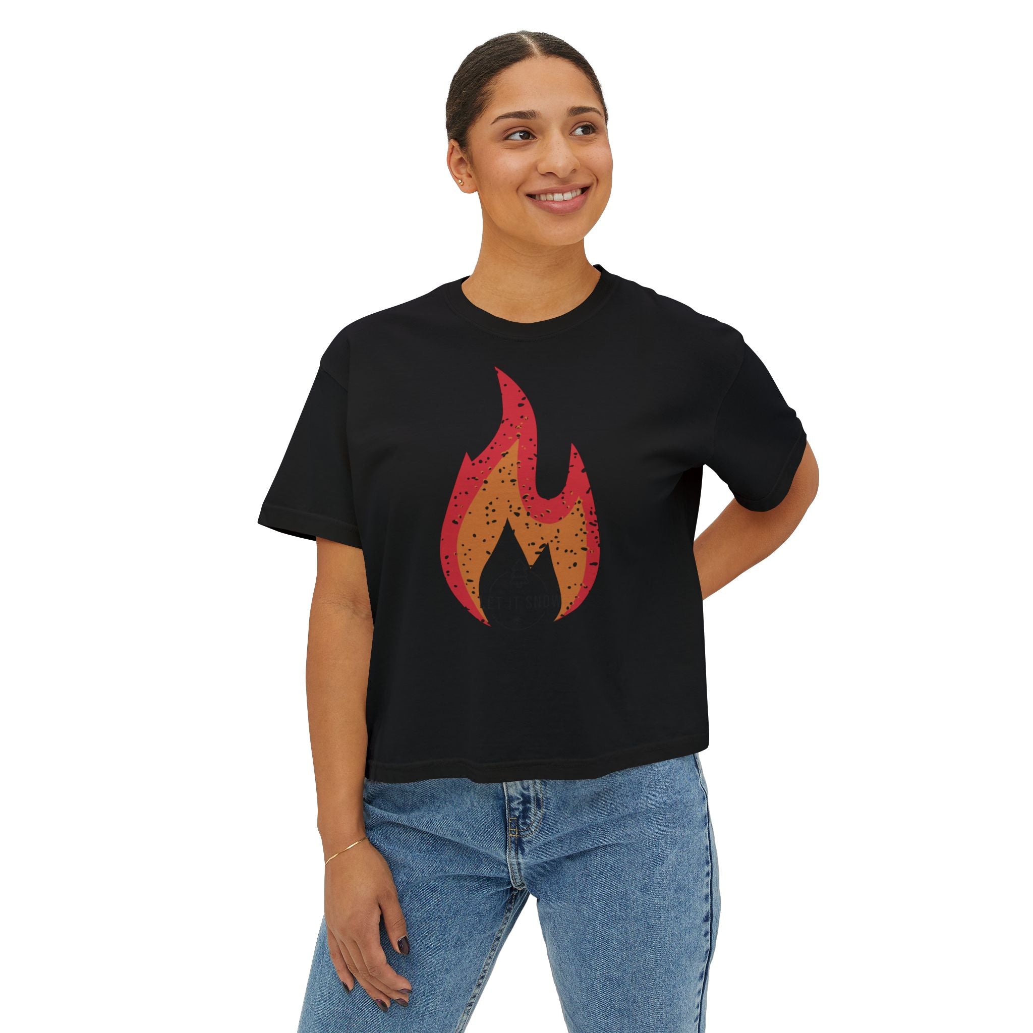 Boxy Tee - 'let it Snow' Design - Winter Holiday Shirt