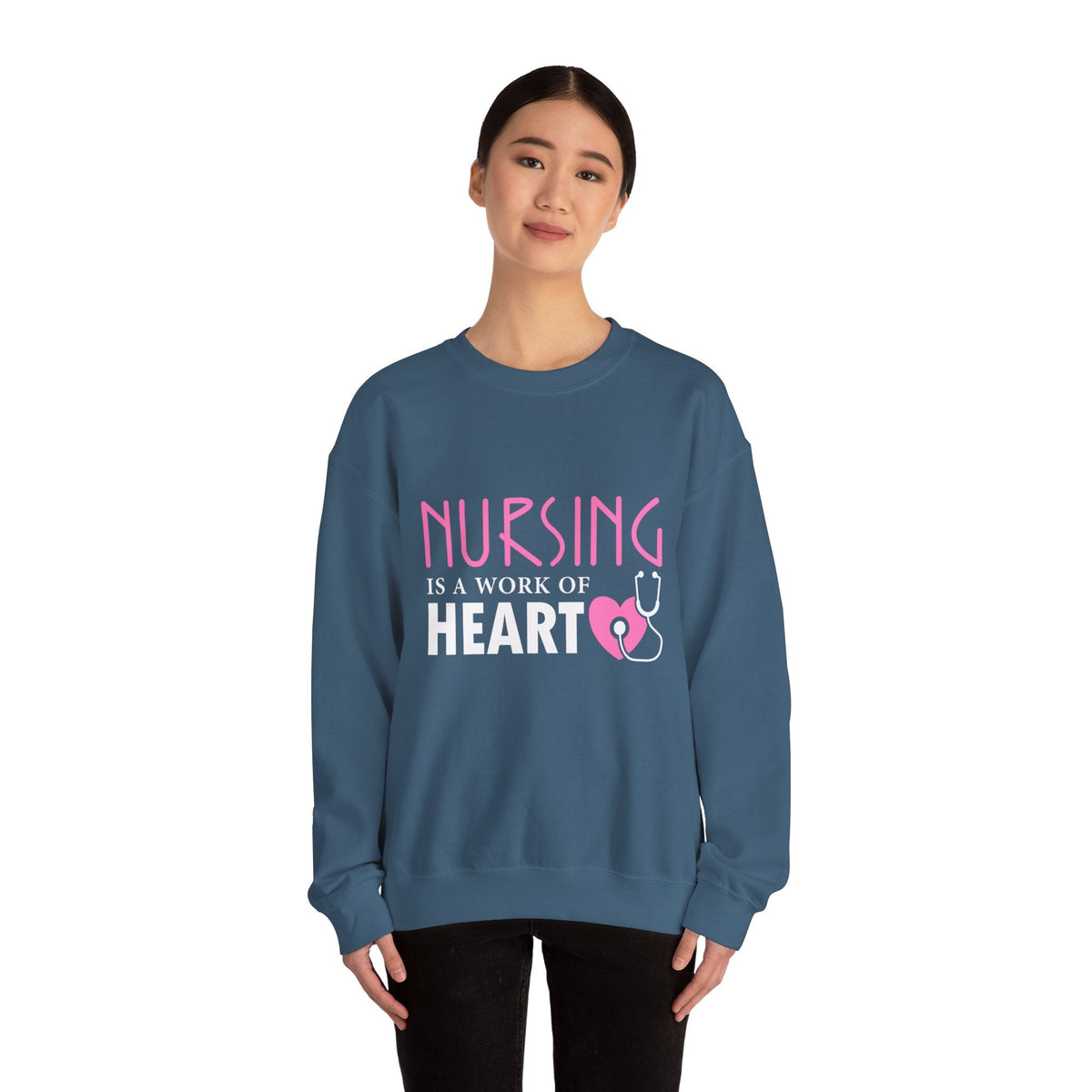 Nursing Is A Work Of Heart Unisex Sweatshirt Printify