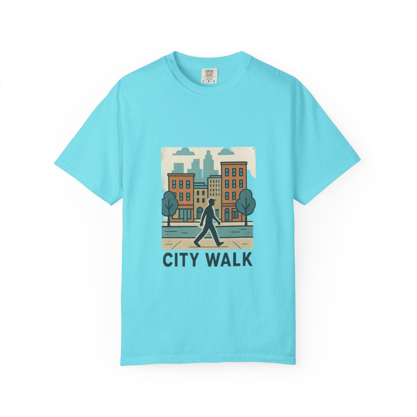 City Walk Unisex Garment-Dyed T-shirt, Urban Streetwear, Casual Fashion, Gift for City Lovers, Travel Enthusiast Apparel Printify