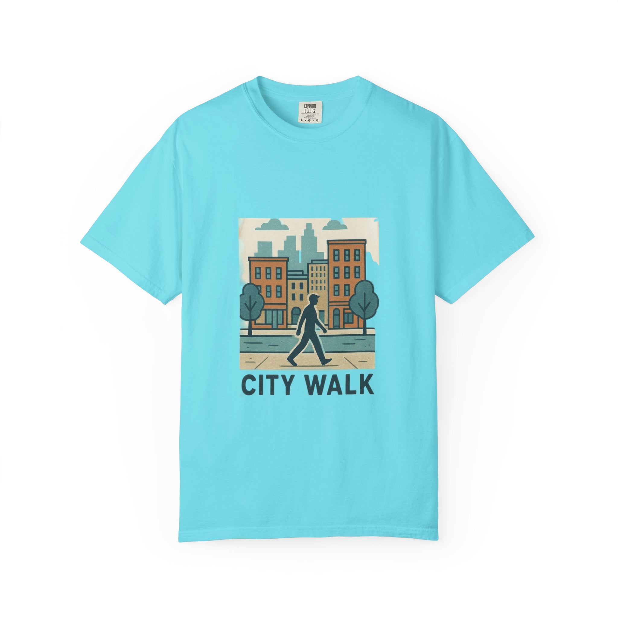 City Walk Unisex Garment-Dyed T-shirt, Urban Streetwear, Casual Fashion, Gift for City Lovers, Travel Enthusiast Apparel Printify