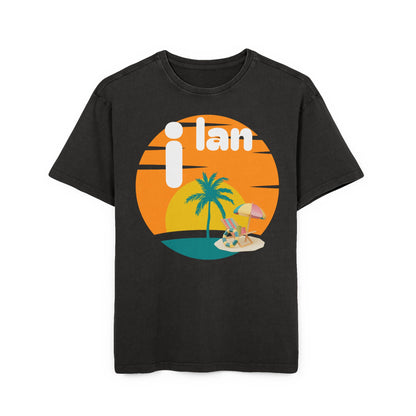 Oversize Tee Acid Washed Men's Graphic T-Shirt 'i lan'