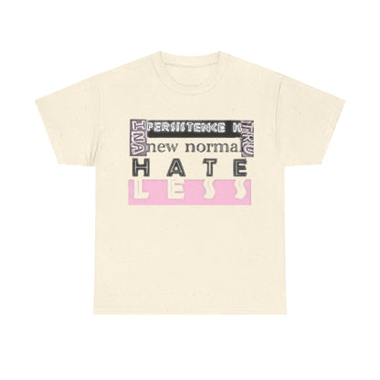Unisex Heavy Cotton Tee - "HATE LESS" Graphic T-Shirt for Positive Change