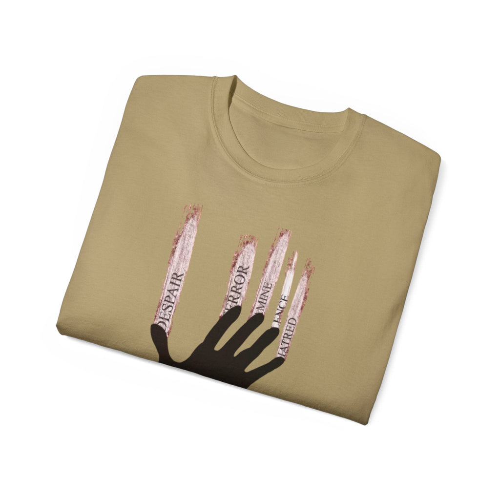 Bold Graphic Tee, Hand and Barbed Wire Design, Unisex Casual Shirt, Unique Art Apparel, Gift for Art Lovers Printify