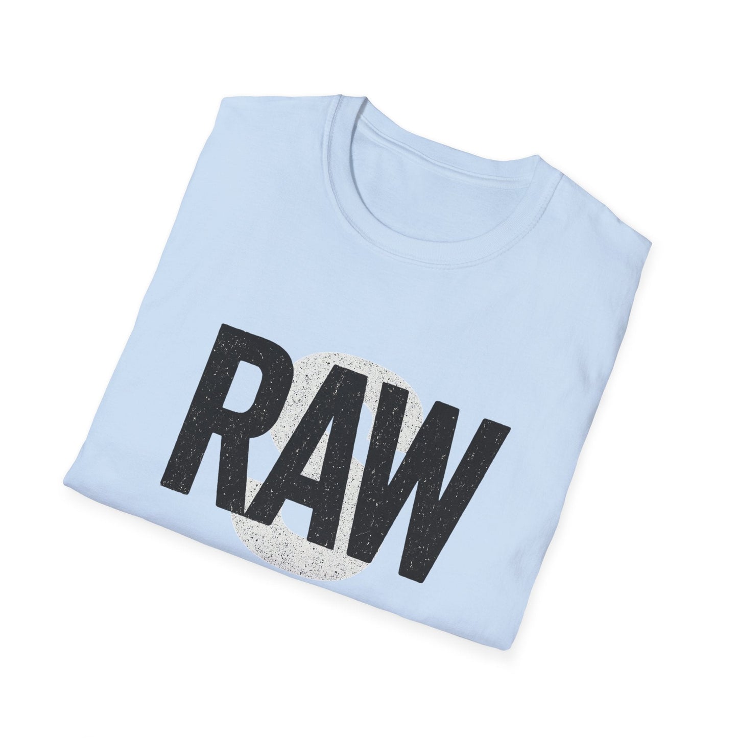 RAW Unisex Softstyle T-Shirt, Casual Graphic Tee, Everyday Wear, Gift for Him or Her, Streetwear Fashion, Summer Essential Printify
