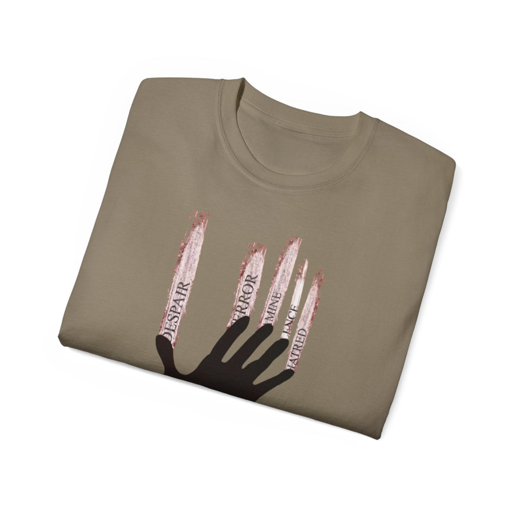 Bold Graphic Tee, Hand and Barbed Wire Design, Unisex Casual Shirt, Unique Art Apparel, Gift for Art Lovers Printify