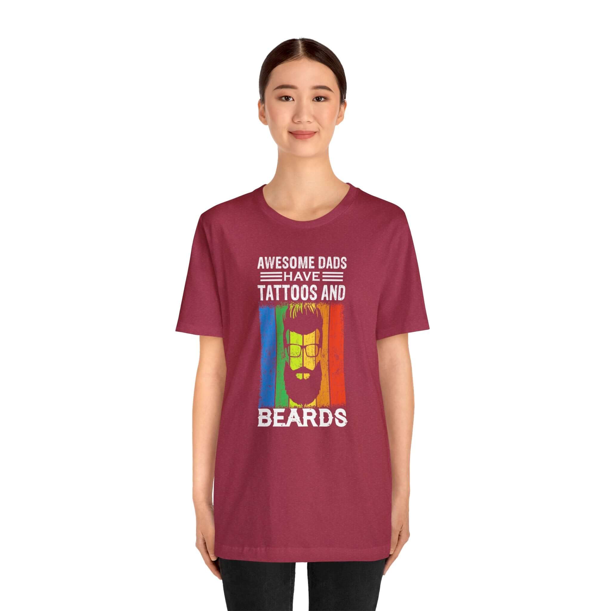 Awesome Dads Have Tattoos And Beards Unisex Tee - RC’nSONS