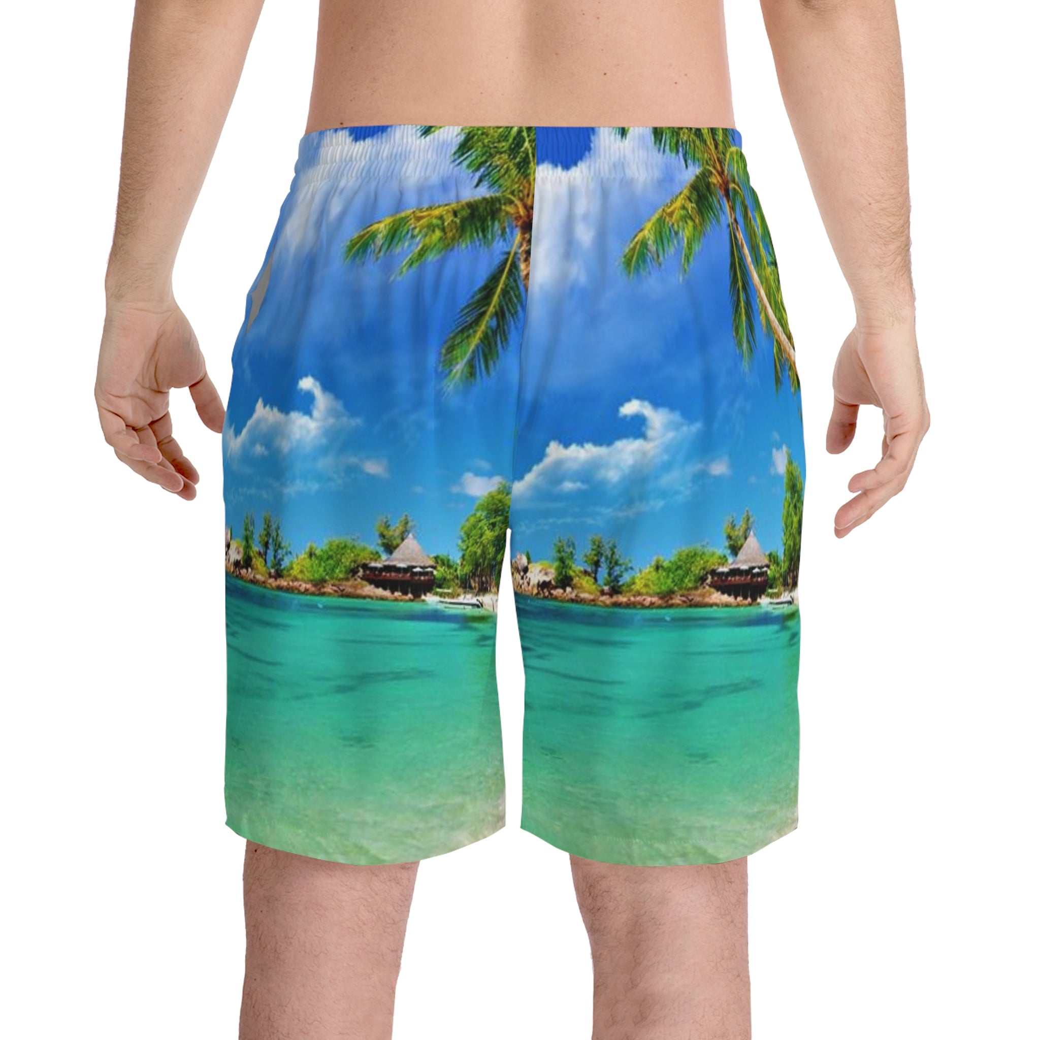 Men's Elastic Beach Shorts (AOP)