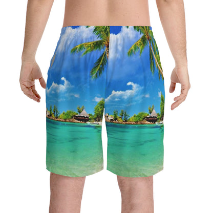 Men's Elastic Beach Shorts (AOP)