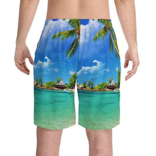 Men's Elastic Beach Shorts (AOP)