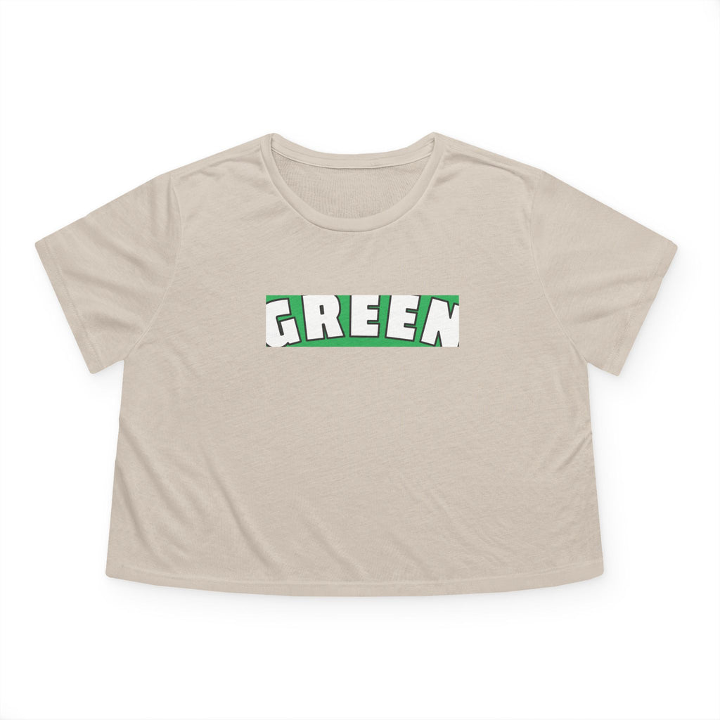 Green Flowy Cropped Tee