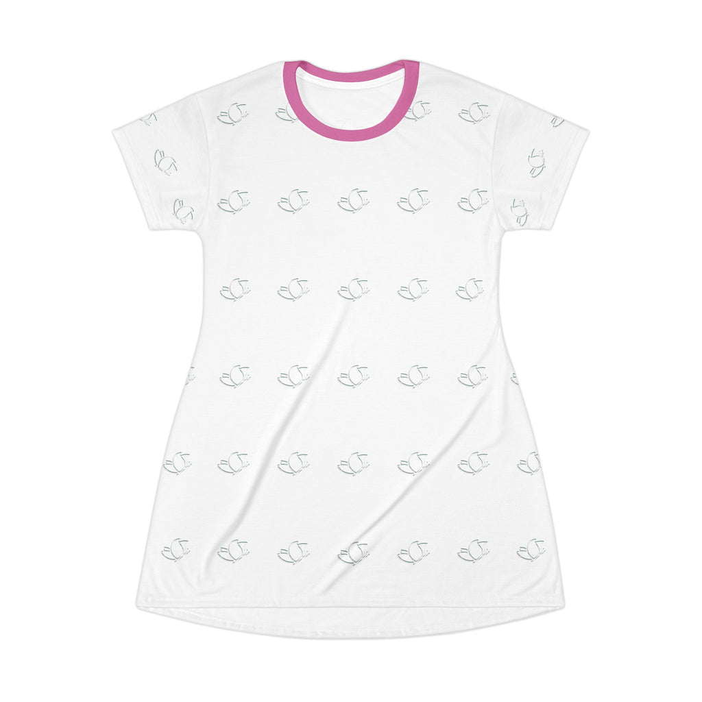 R- T-Shirt Dress Women's Casual Summer Short Sleeve Loose Tunic T-Shirt Dress