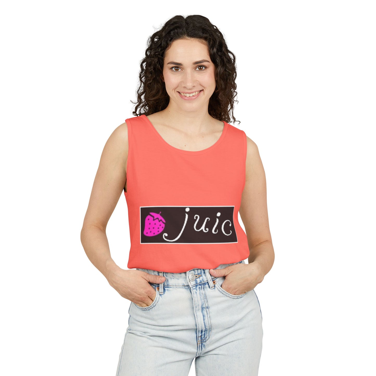 Juice-Themed Unisex Tank Top, Perfect for Summer Outings, Pool Parties, and Fruit Lovers