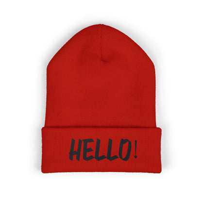 Hello! Classic Cuffed Beanie - Stylish Winter Hat for Trendsetters