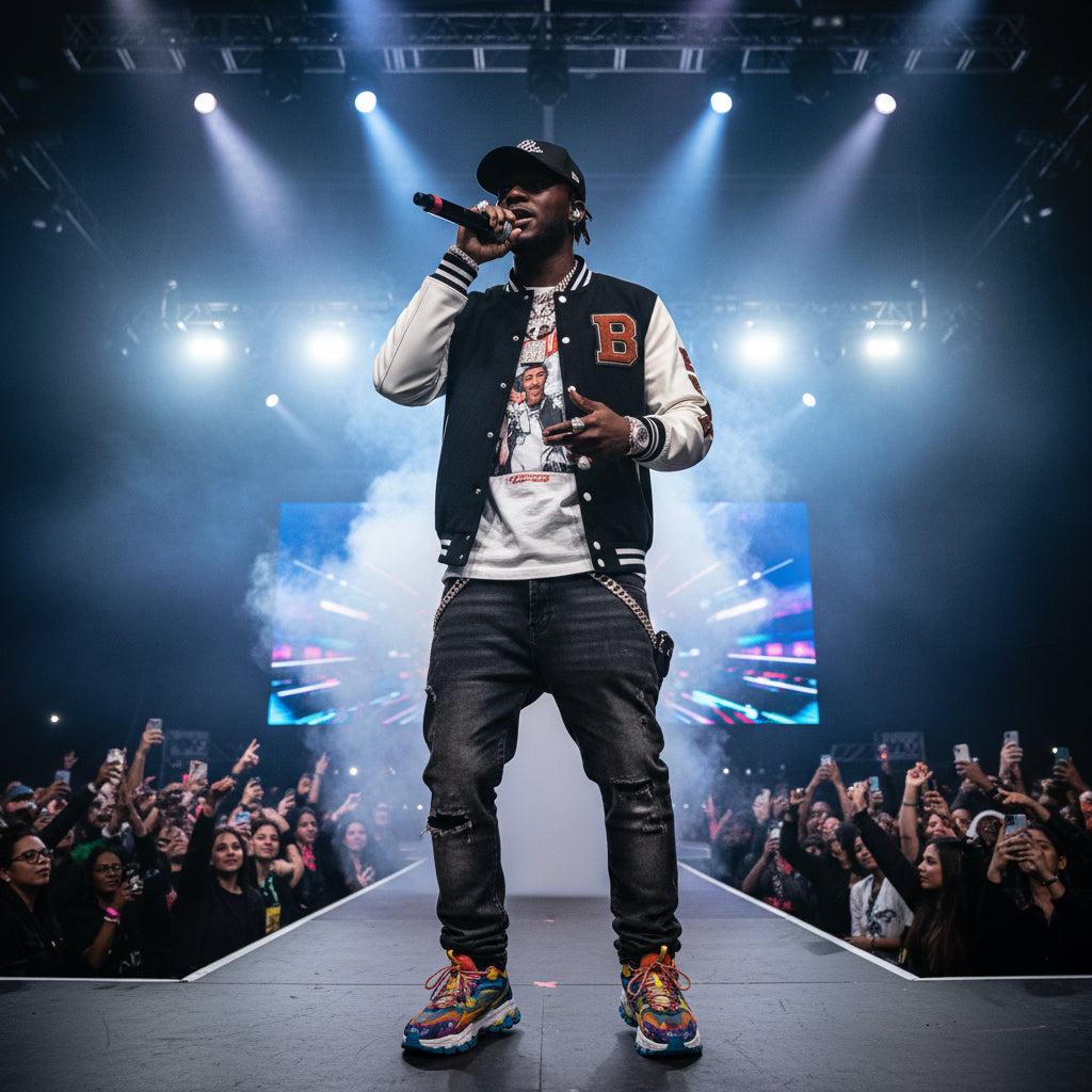 Varsity Letterman Jacket – Retro 'B' Patch Sleeve Design Printify