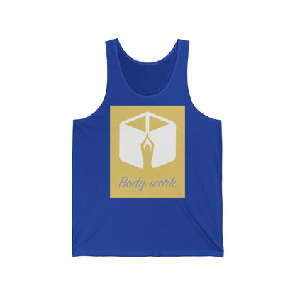 Unisex Jersey Tank Top - Body Work Design, Yoga Apparel, Fitness Gear, Workout Shirt, Gift for Health Enthusiasts