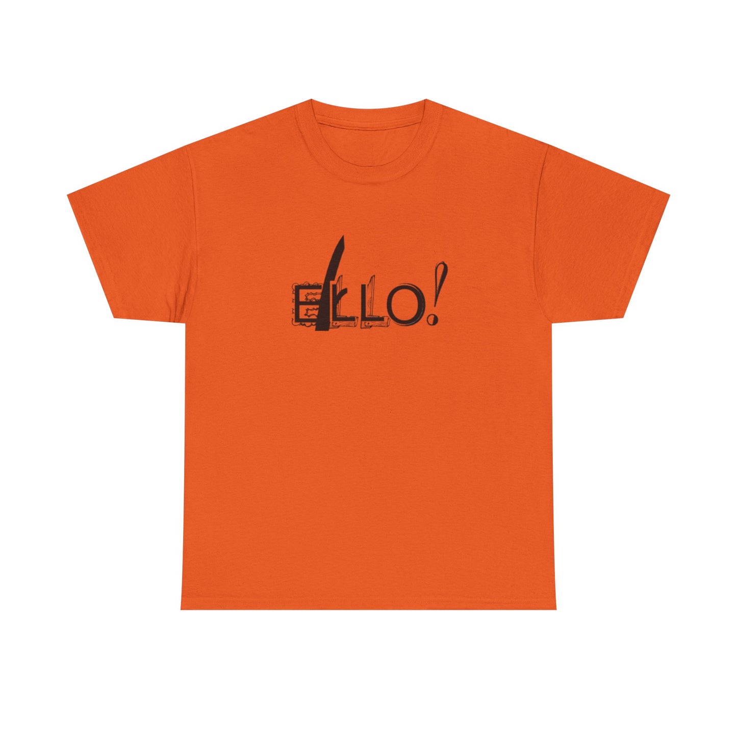 Funny Unisex Heavy Cotton Tee - "ELLO!" Graphic Shirt for Casual Days