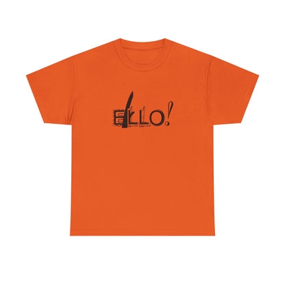 Funny Unisex Heavy Cotton Tee - "ELLO!" Graphic Shirt for Casual Days