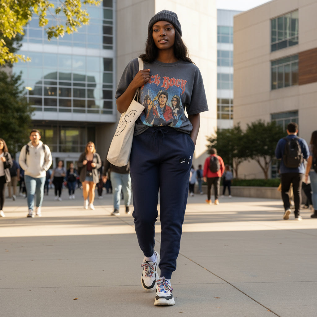 Cozy Cat Embroidered Fleece Sweatpants for Relaxation & Lounging Printify
