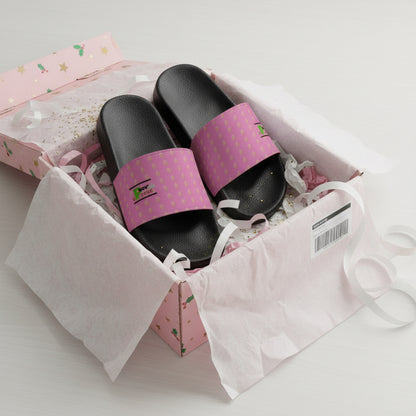 Chic Women's Slide Sandals, Summer Footwear, Casual Beach Slides, Trendy Pink Sandals, Stylish Flip Flops Printify