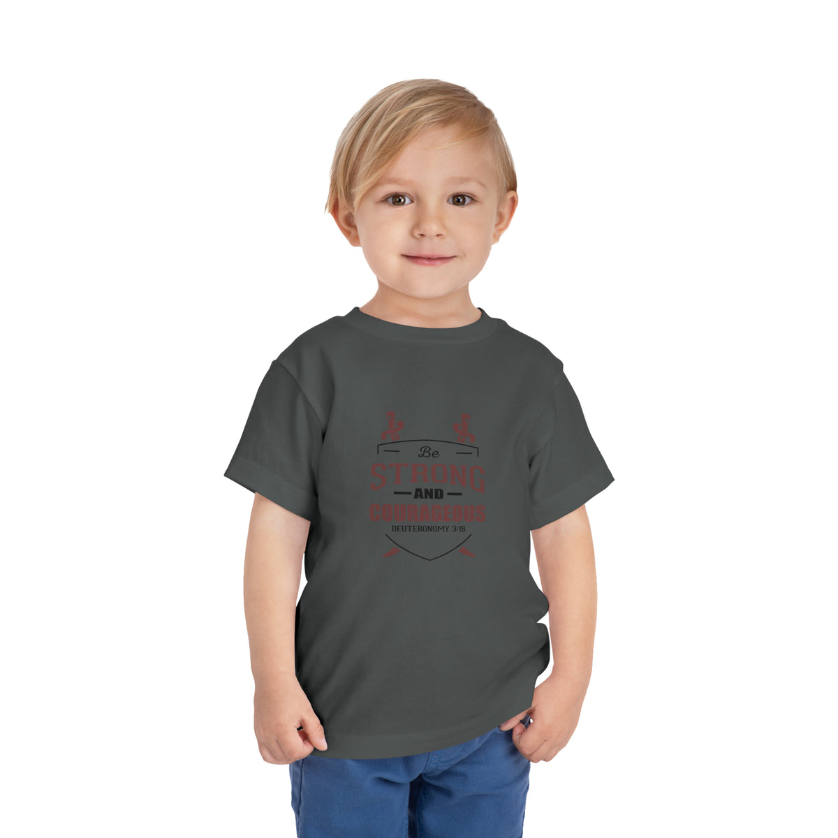 Soyez fort et courageux Tee-shirt pour tout-petits 