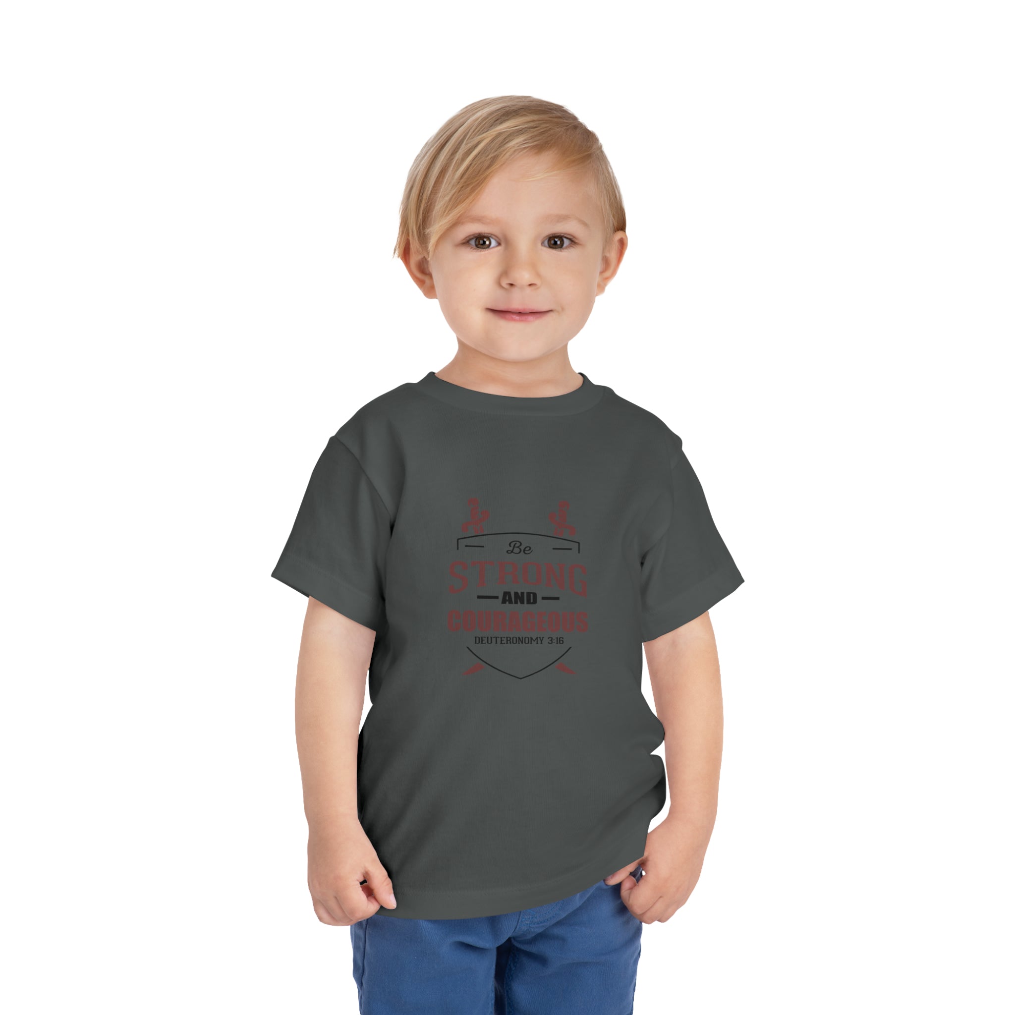 Soyez fort et courageux Tee-shirt pour tout-petits 
