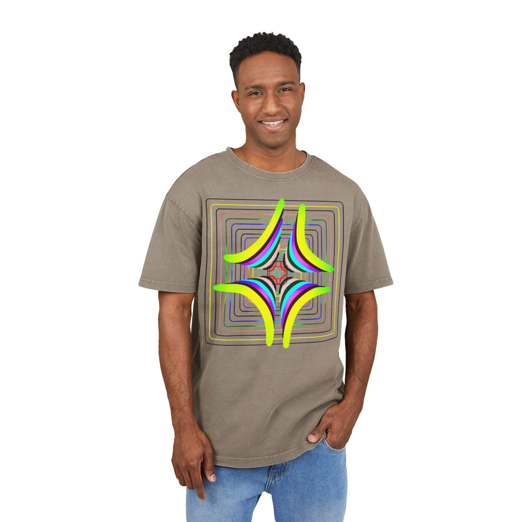 Acid Washed Heavy Oversize Tee-Rainbow 2024