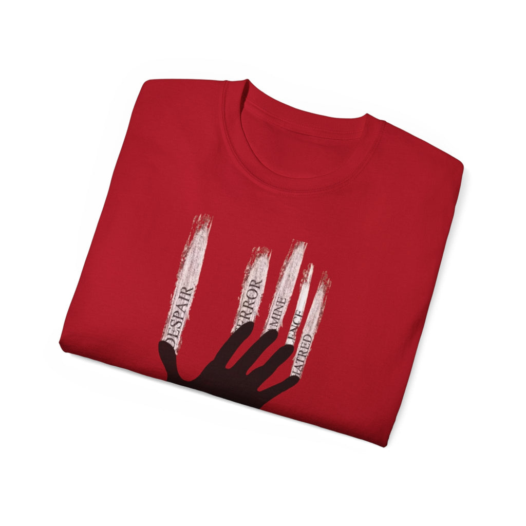 Bold Graphic Tee, Hand and Barbed Wire Design, Unisex Casual Shirt, Unique Art Apparel, Gift for Art Lovers Printify