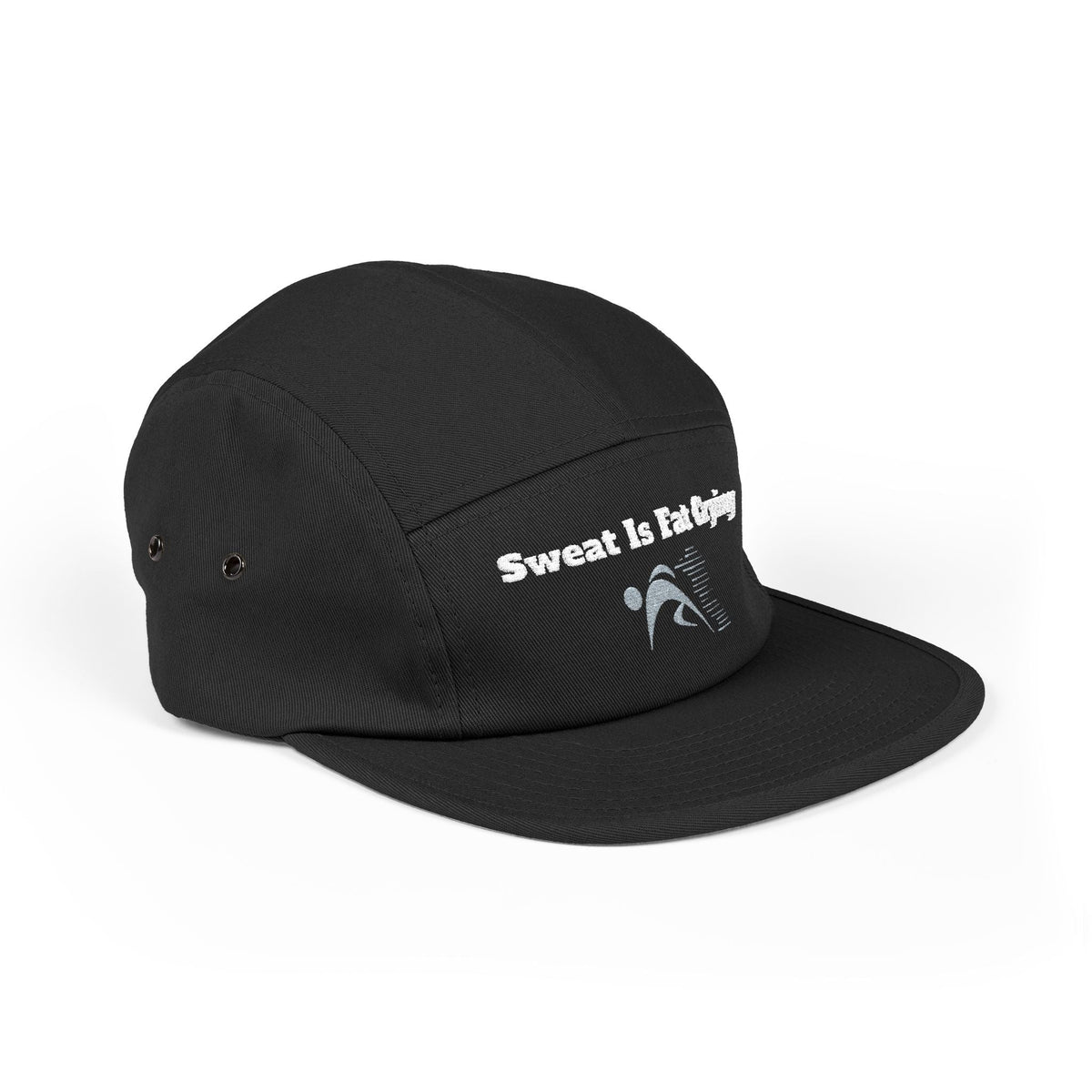 Motivational 5 Panel Cap | Sweat Is Fat Crying | Gym Wear, Sports Cap, Fitness Gift, Outdoor Hat, Workout Accessory Printify
