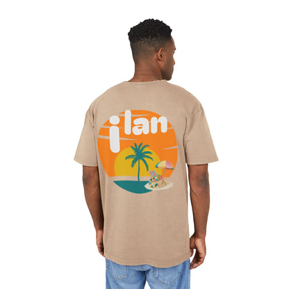 Oversize Tee Acid Washed Men's Graphic T-Shirt 'i lan'